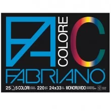 BLOCCO FACOLORE (24X33CM) 25FG 220GR 5 COLORI FABRIANO (Conf.5)