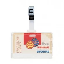 PORTANOME 9X6CM CON CLIP IN PLASTICA 388 FAVORIT (Conf.100)