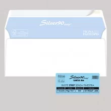 500 busteSILVER90 STRIP FSC®bianca internografata s/finestra110x230mm 90gr Pigna