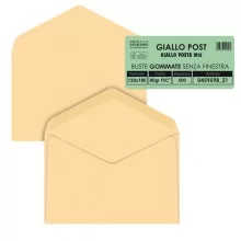 500 buste GIALLO POSTALE gommata carta riciclata FSC® 120x180mm 80gr Pigna Envel