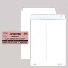 50 buste sacco COMPETITOR FSC® bianca strip adesivo 300x400mm 80gr Pigna