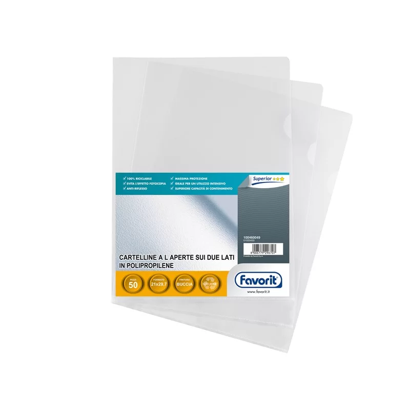 50 CARTELLINE A L 21X29,7 PRATIC 78UNI PPL 01/0204 B.A FAVORIT