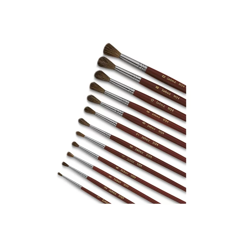 PENNELLO PUNTA TONDA pelo di pony N°4 SERIE 9124 LEBEZ (Conf.12)