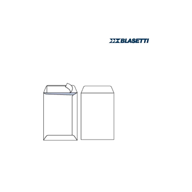 100 BUSTE A SACCO BIANCHE 230X330MM 80GR C/STRIP BLASETTI