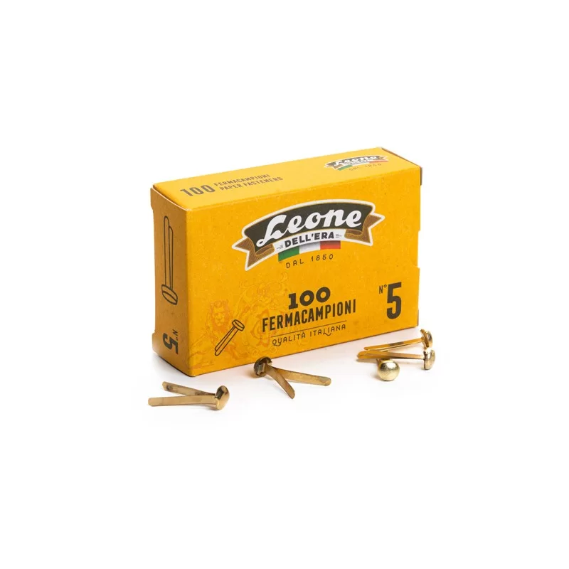 SCATOLA 100 FERMACAMPIONI N.5 25MM OTTONATI (Conf.10)