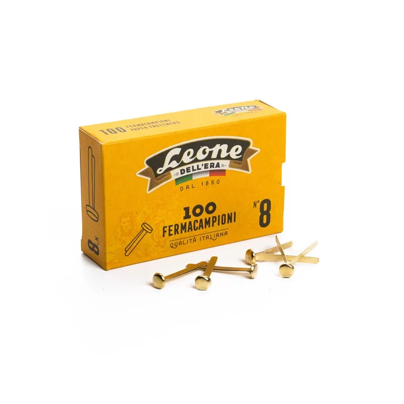 SCATOLA 100 FERMACAMPIONI N.8 38MM OTTONATI (Conf.10)