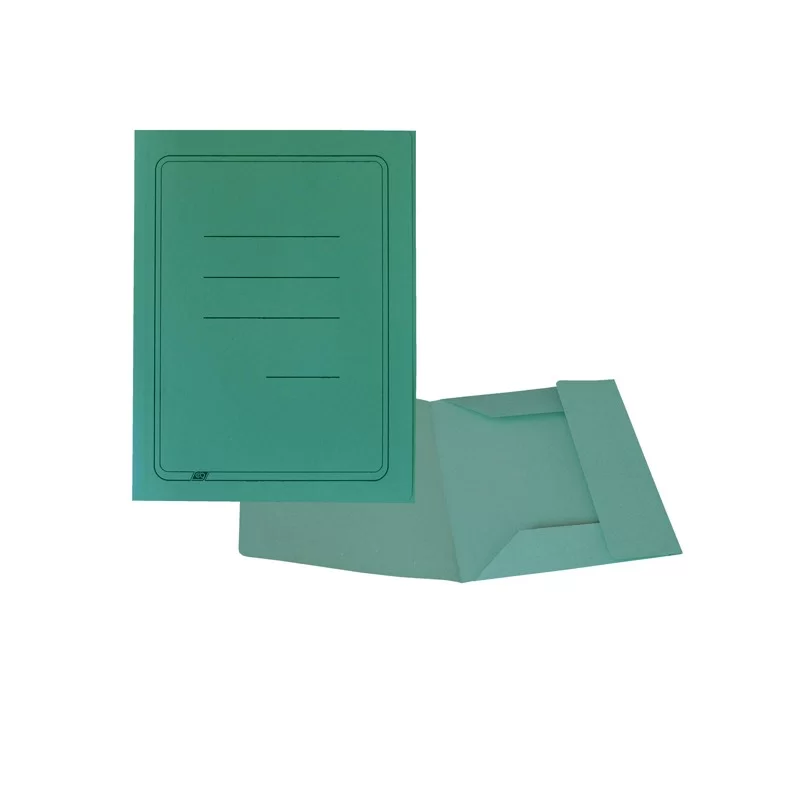 50 CARTELLINE 3 LEMBI VERDE C/STAMPA 200GR