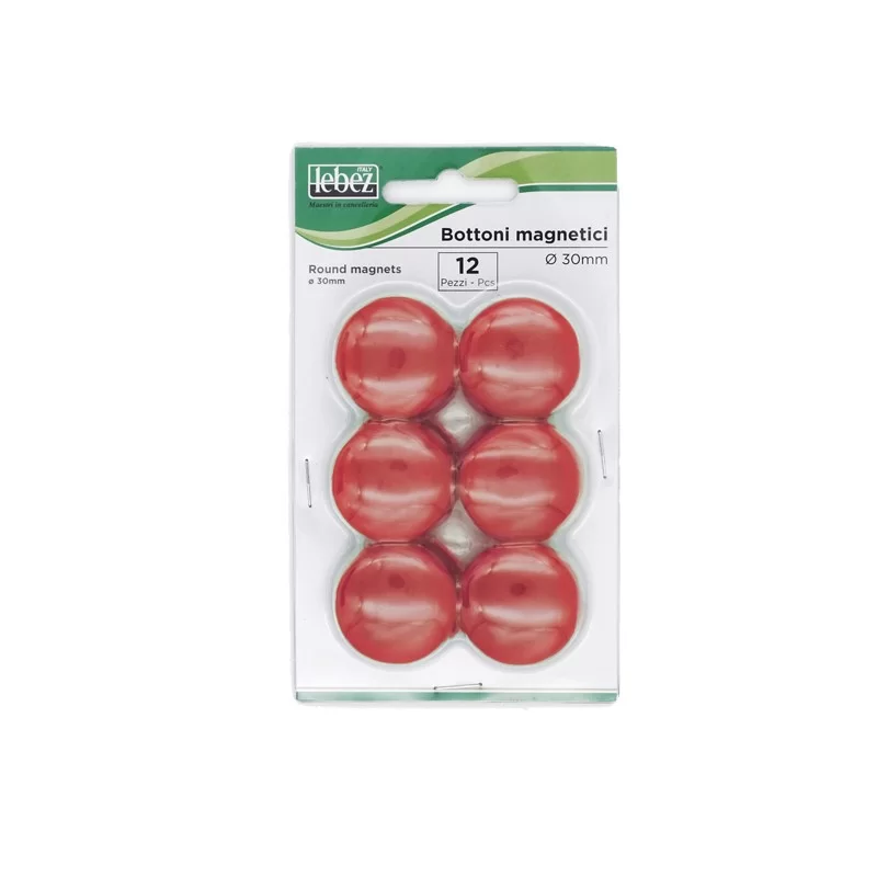 BLISTER 12 MAGNETI MR-30 ROSSO DIAM.30MM