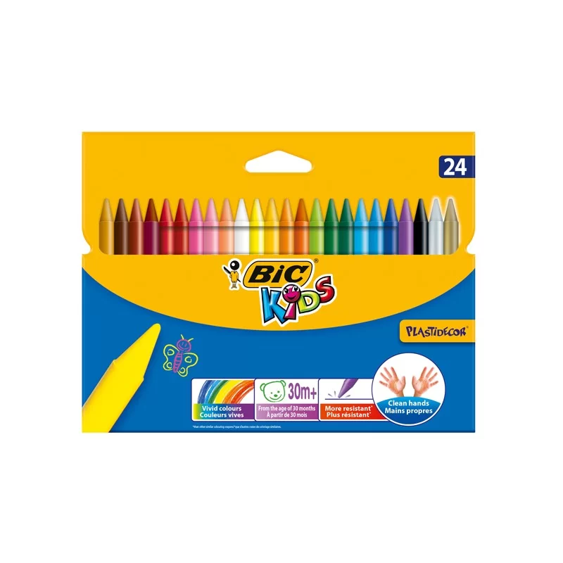 ASTUCCIO 24 PASTELLI KIDS PLASTIDECOR BIC