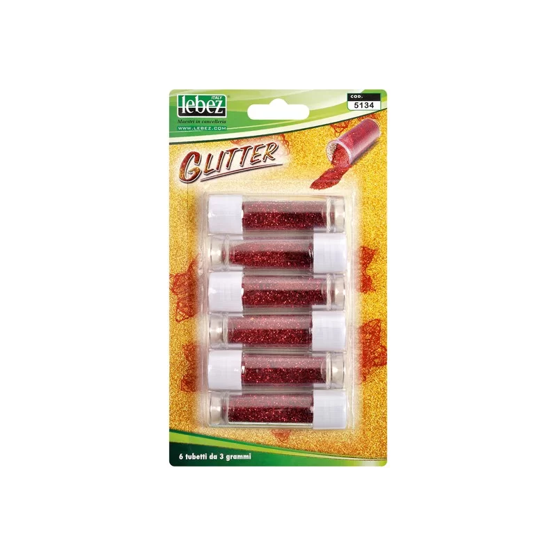 BUSTA 6 TUBI PORPORINA ROSSO 2GR LEBEZ
