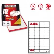 Etichetta adesiva A/406 bianca 100fg A4 47,5X25,5mm (44eti/fg) Markin