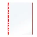10 BUSTE FORATE 21x29.7cm C/BANDA COLORE ROSSO 01/0165