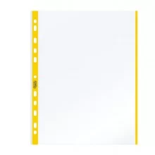 10 BUSTE FORATE 21x29.7cm C/BANDA COLORE GIALLO 01/0165