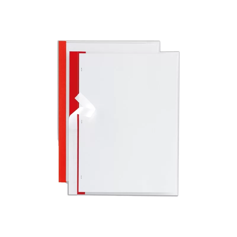 10 cartelline Poli 200 210x297mm PP trasparente dorso rosso Sei Rota