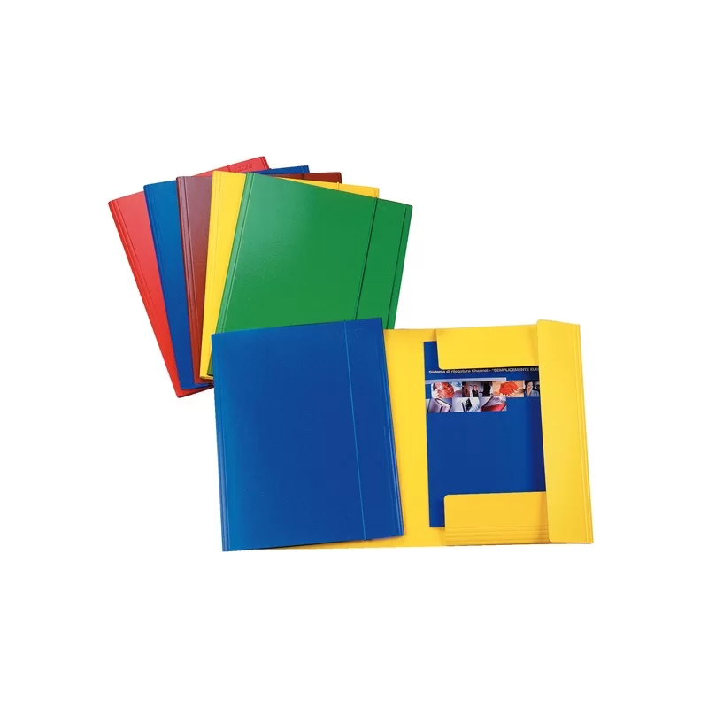 CARTELLINA C/ELASTICO C42 BLU 25X35CM PRESSPAN (Conf.5)