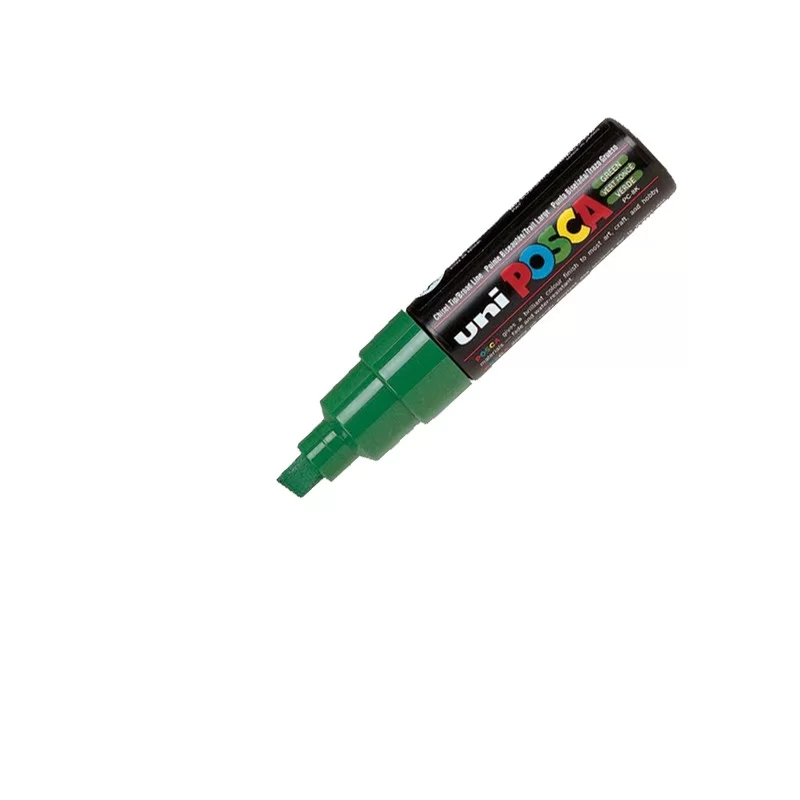 Marcatore UNI POSCA PC8K p.scalpello 8mm verde UNI MITSUBISHI
