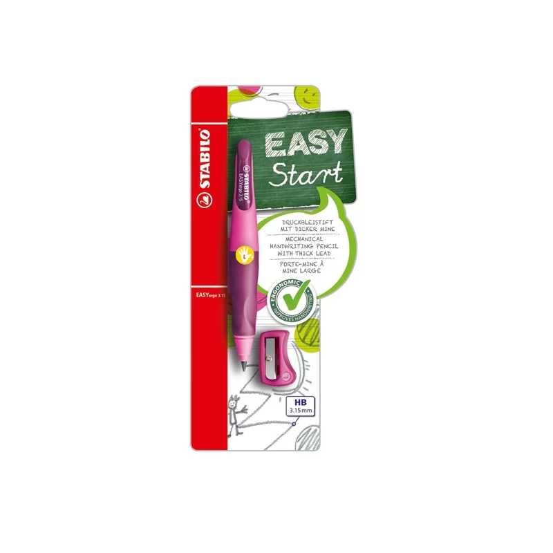 PORTAMINE STABILO® EASYergo 3,15mm rosa PER MANCINI + AFFILAMINE