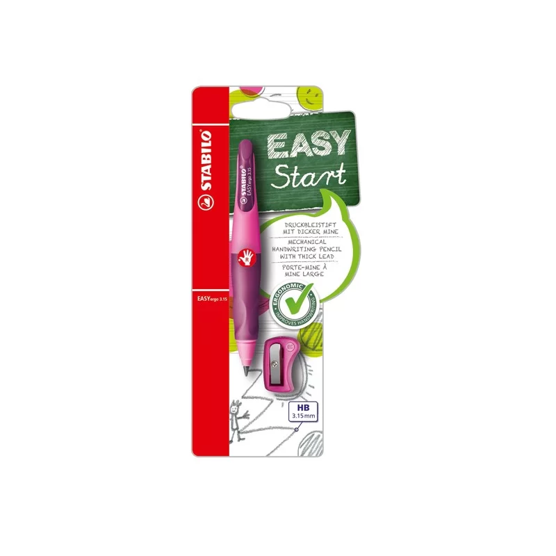 PORTAMINE STABILO® EASYergo 3,15mm rosa PER DESTRORSI + AFFILAMINE