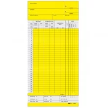 100 SCHEDE OROLOGIO MENSILI 22X10 GIALLE E3866