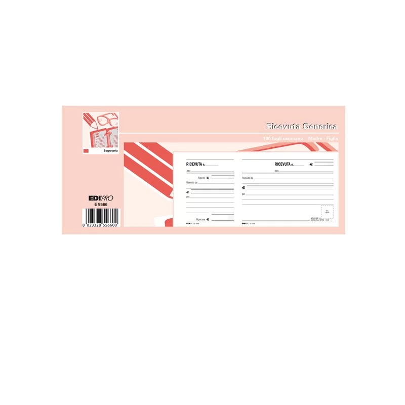 BLOCCO RICEVUTE GENERICHE MADRE/FIGLIA 100FG 11X21 E5566