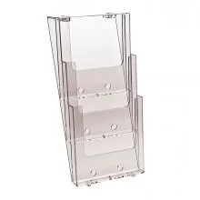 PORTA DEPLIANT A 3 TASCHE A4 DA PARETE TRASPARENTE