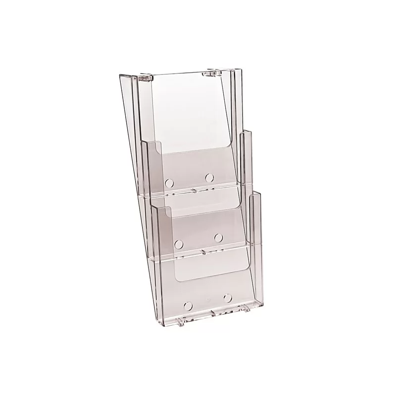 PORTA DEPLIANT A 3 TASCHE A4 DA PARETE TRASPARENTE