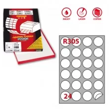 Etichetta adesiva R/305 bianca 100fg A4 Ø40mm (24et/fg) Markin