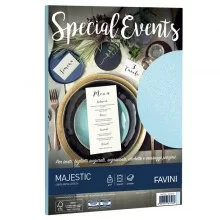 Carta metallizzata SPECIAL EVENTS A4 20fg 120gr azzurro FAVINI