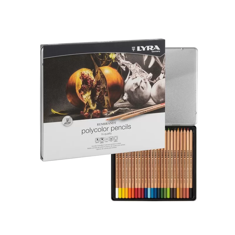 L2001240 ASTUCCIO METALLO 24 PASTELLI REMBRANDT POLYCOLOR LYRA FUORI CATALOGO