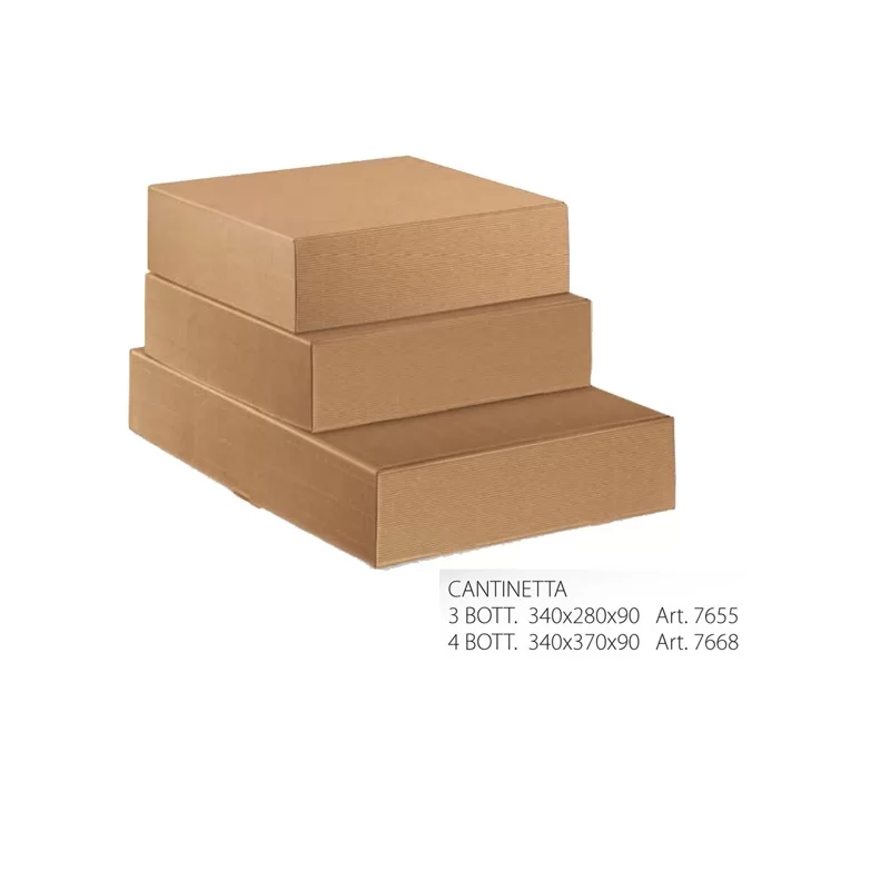 Scatola cantinetta L340x P370x H90mm onda avana (Conf.30)