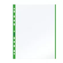 10 BUSTE FORATE 21x29.7cm C/BANDA COLORE VERDE 01/0165