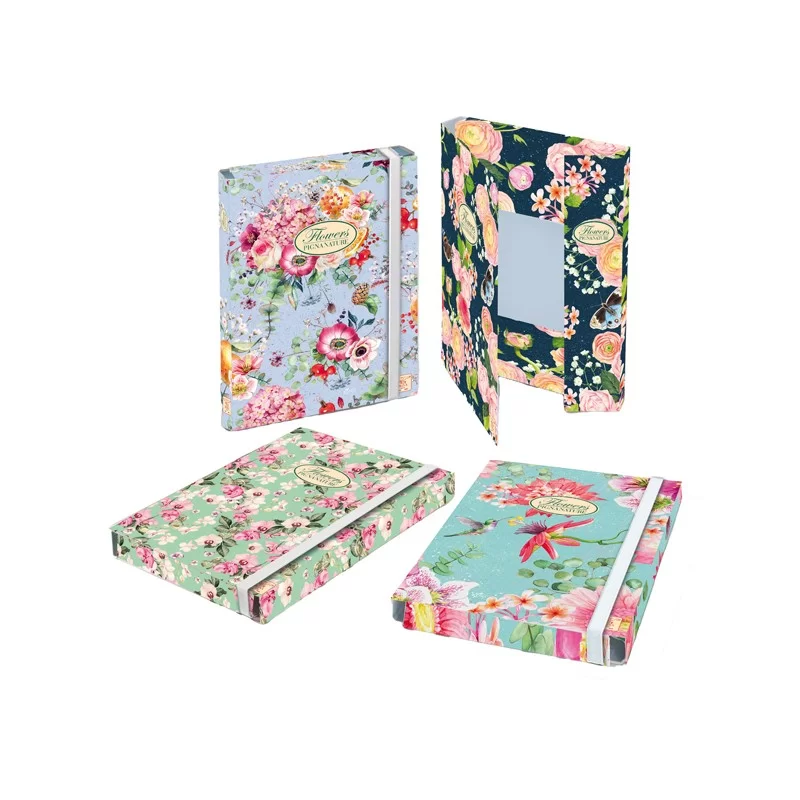 Cartella progetti con elastico 26x34cm dorso 3cm Pigna Nature Flowers (Conf.6)