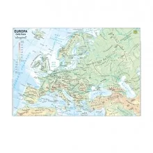 CARTA GEOGRAFICA SCOLASTICA PLASTIFICATA EUROPA 297X420MM BELLETTI (Conf.20)