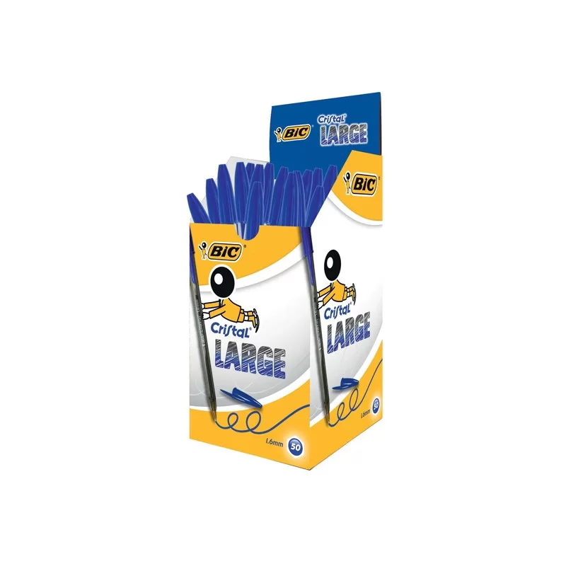 Scatola 50 penna sfera CRISTAL® large 1,6mm blu BIC®
