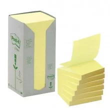 BLOCCO 100foglietti Post-it® Z-Notes Green 76x76mm R330-1T GIALLO RICICL.100 (Conf.16)