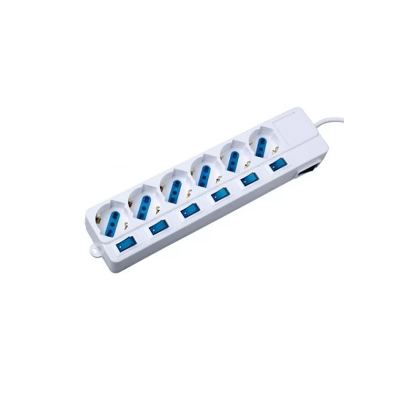 PRESA MULTIPLA 6 PRESE MULTISTANDARDC/INTERRUTTORE SINGOLO MELCHIONI