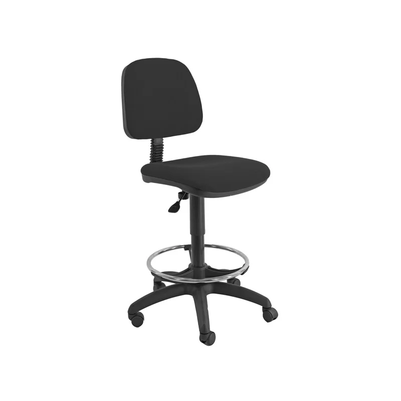 Sedia alta tecnigrafo ESOS E4S Nera con POGGIAPIEDI e RUOTE