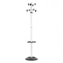 APPENDIABITI TOTEM 175CM A 8 POSTI C/PORTAOMBRELLI GRIGIO/NERO