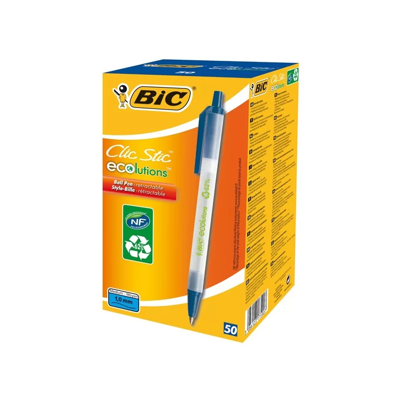 SCATOLA 50 PENNE A SFERA SCATTO ECOlutions BLU 1.0MM BIC