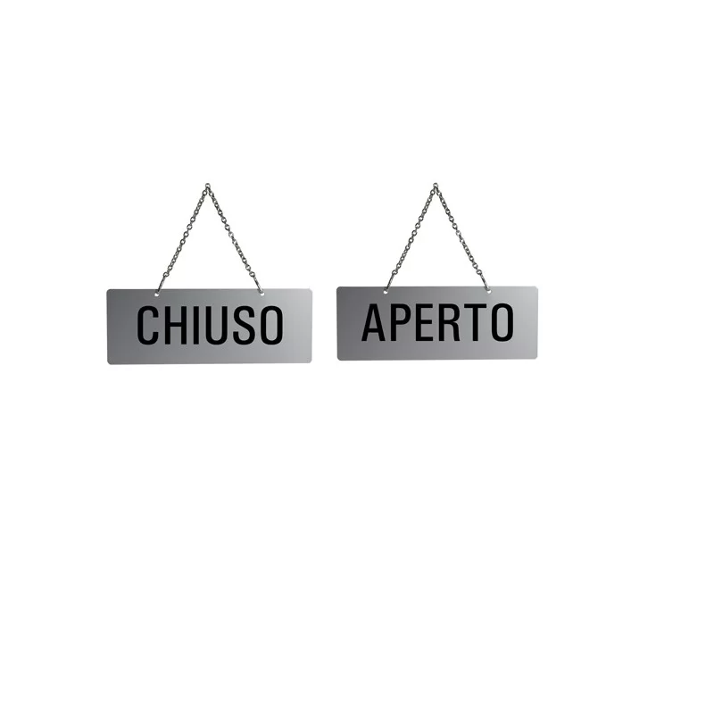 CARTELLO APERTO/CHIUSO 17,5X6,5cm CON CATENELLA