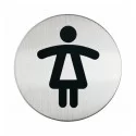 PITTOGRAMMA Ø 8,3cm 'TOILETTE DONNA' IN ACCIAIO