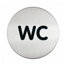 PITTOGRAMMA Ø 8,3cm 'WC' IN ACCIAIO