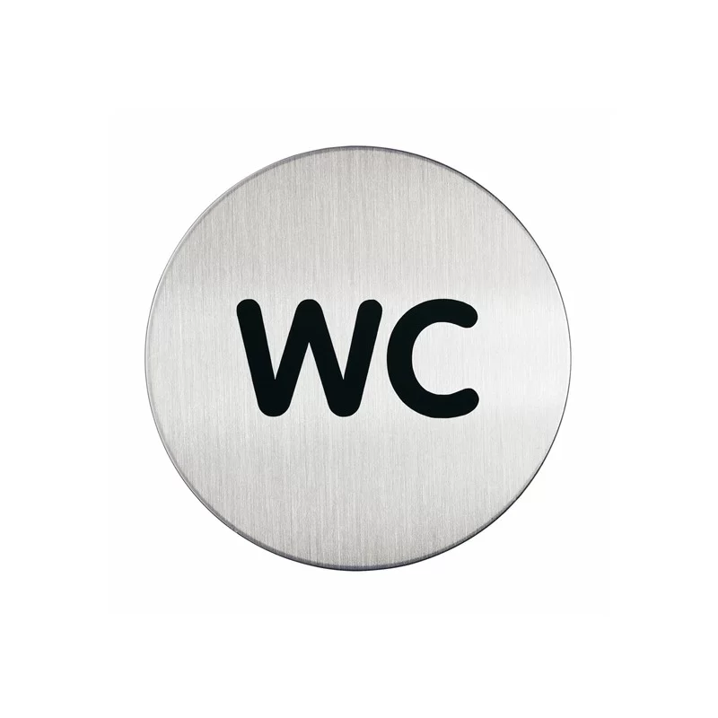 PITTOGRAMMA Ø 8,3cm 'WC' IN ACCIAIO