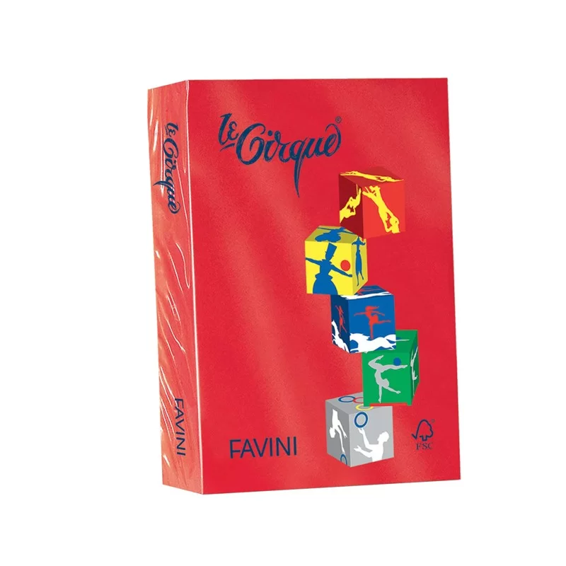 Carta LECIRQUE A3 80gr 500fg rosso scarlatto 209 FAVINI