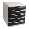 CASSETTIERA MODULO A4 5 CASSETTI GRIGIO/NERO EXACOMPTA