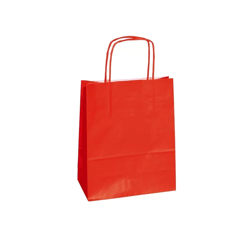 25 SHOPPERS CARTA KRAFT 36x12x41cm TWISTED rosso