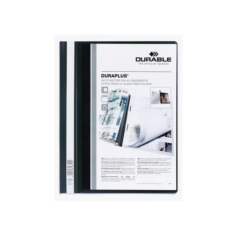 CARTELLINA A4 AD AGHI PERSONALIZZABILE NERO DURAPLUS 2579 (Conf.25)