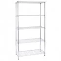 LIBRERIA 5 RIPIANI IN ACCIAIO CROMATO 36x90cm - H177cm ARCHIMEDE LIGHT