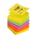BLOCCO Post-it® Super Sticky Z-Notes 76x76mm 100fg R330-NR NEON (Conf.6)