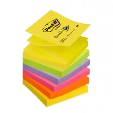 BLOCCO Post-it® Super Sticky Z-Notes 76x76mm 100fg R330-NR NEON (Conf.6)